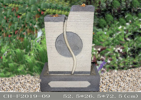 Yin Yang Eight Trigrams Led Water Fountain Sandstone Color supplier