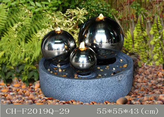 Polyresin Material Ss Ball Led Water Fountain Indoor Handmade supplier