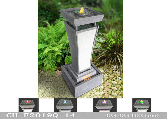 Sandstone Colourful Led Light Water Fountain Rectangle Column supplier